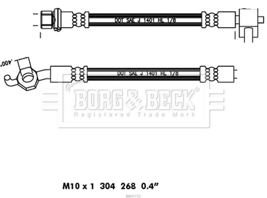 BORG & BECK Тормозной шланг BBH7732